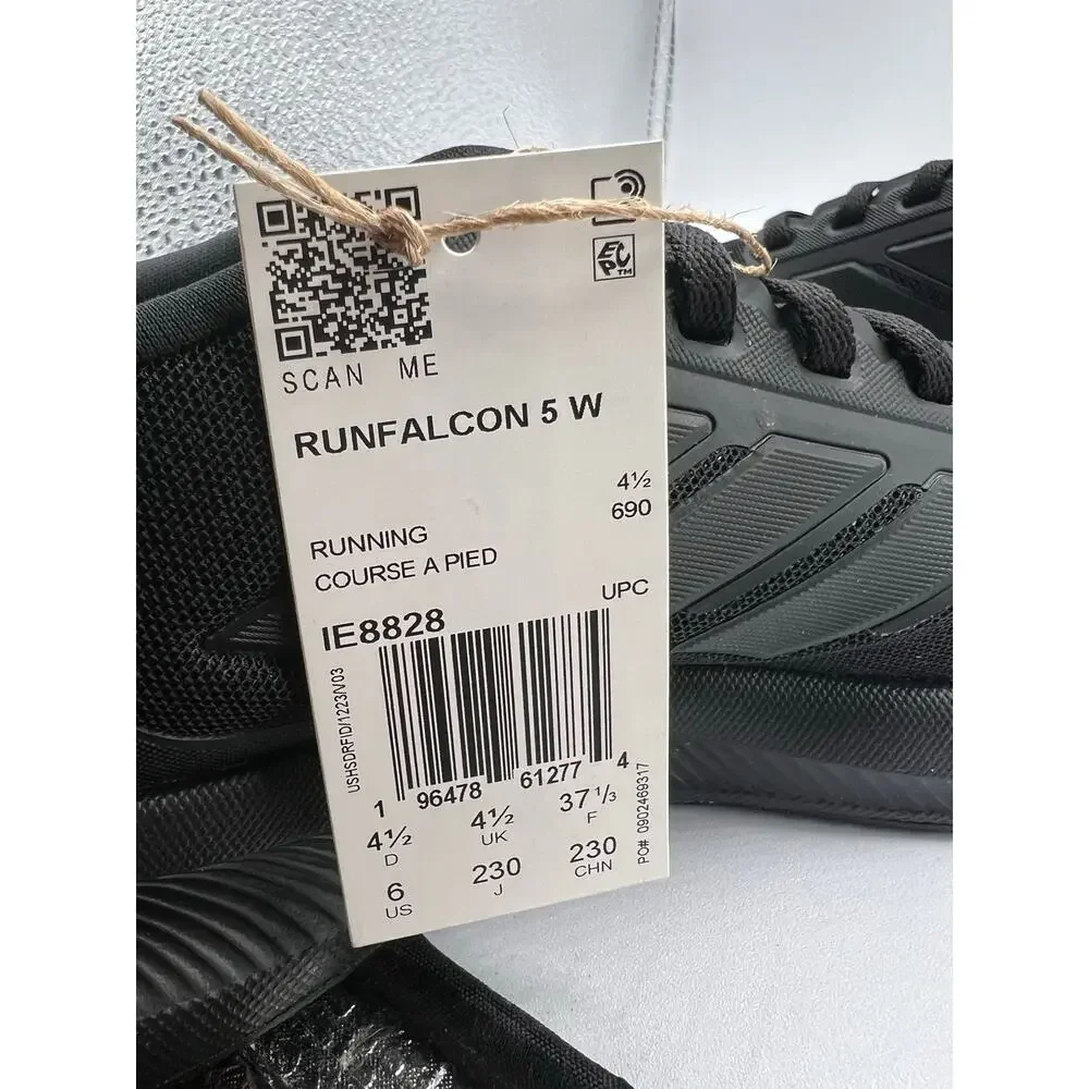 Adidas Runfalcon 5 “Triple Black” size 6 women’s